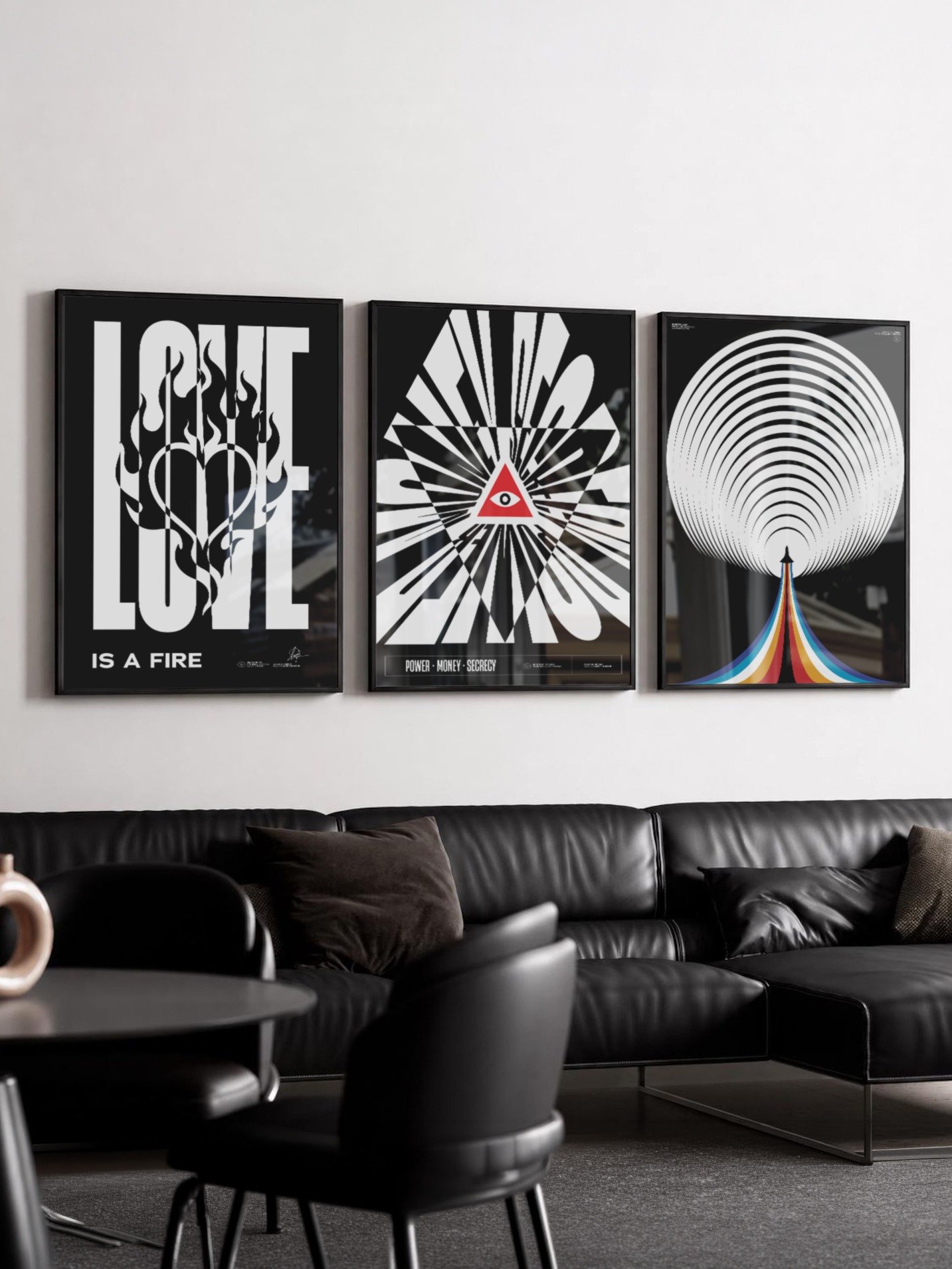 "LOVE IS A FIRE" Framed Poster product image (37)