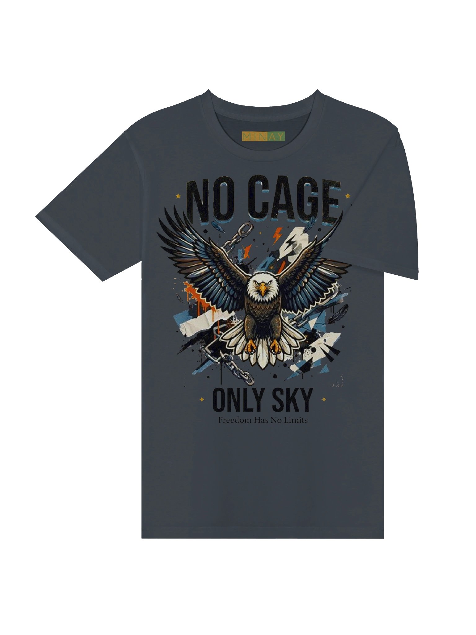 No Cage Only Sky Majestic Eagle Grunge Streetwear Tee product image (22)