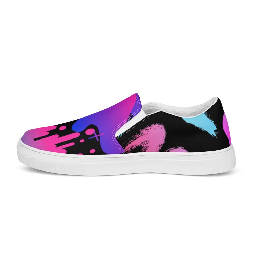 90's Pattern Neon Abstract Splash Men's Slip-Ons | 90s Pattern Shoes product image (9)