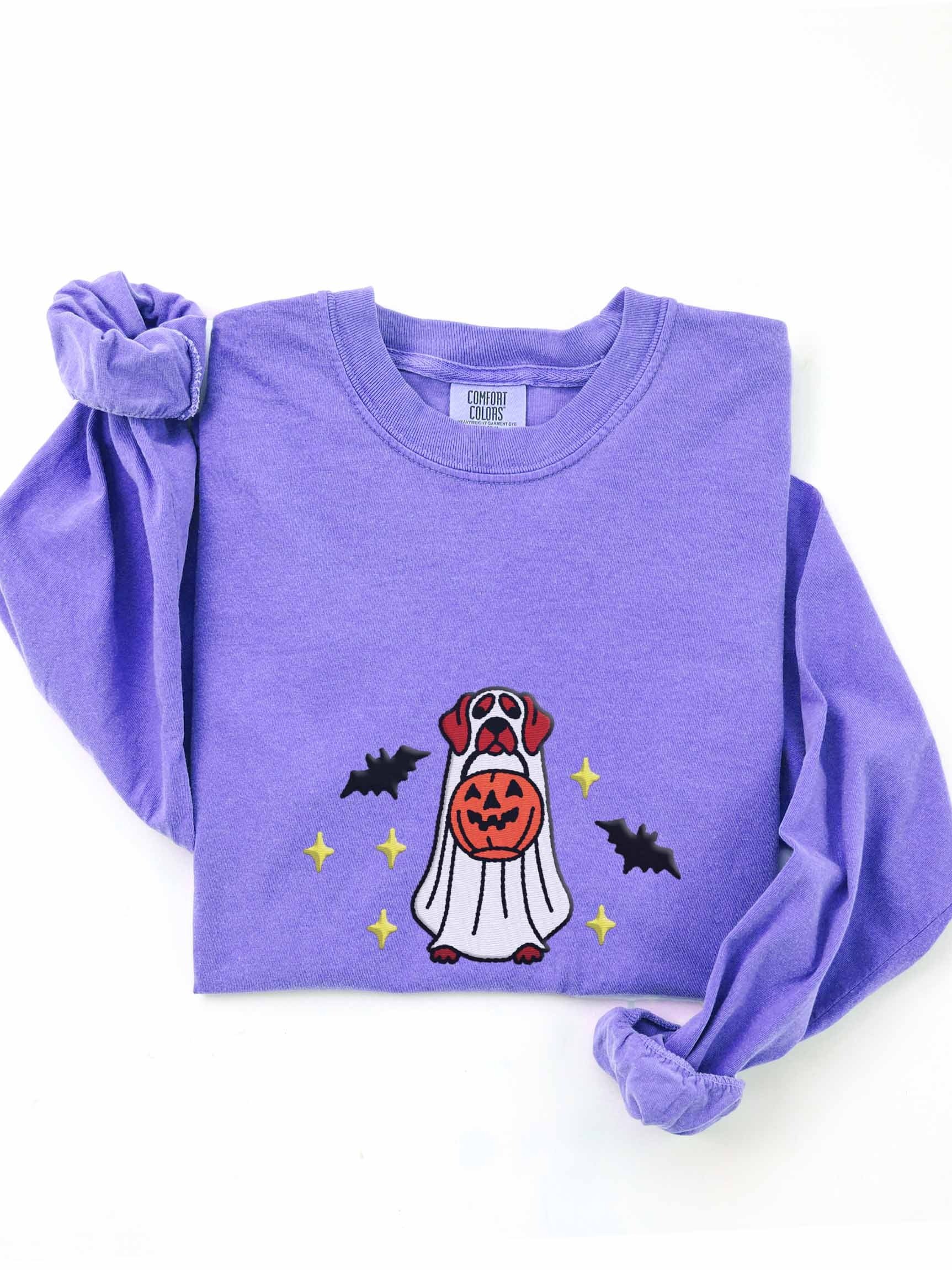Halloween German Shorthaired Pointer(Solid Liver) Embroidered Long-Sleeve T-Shirt product image (1)