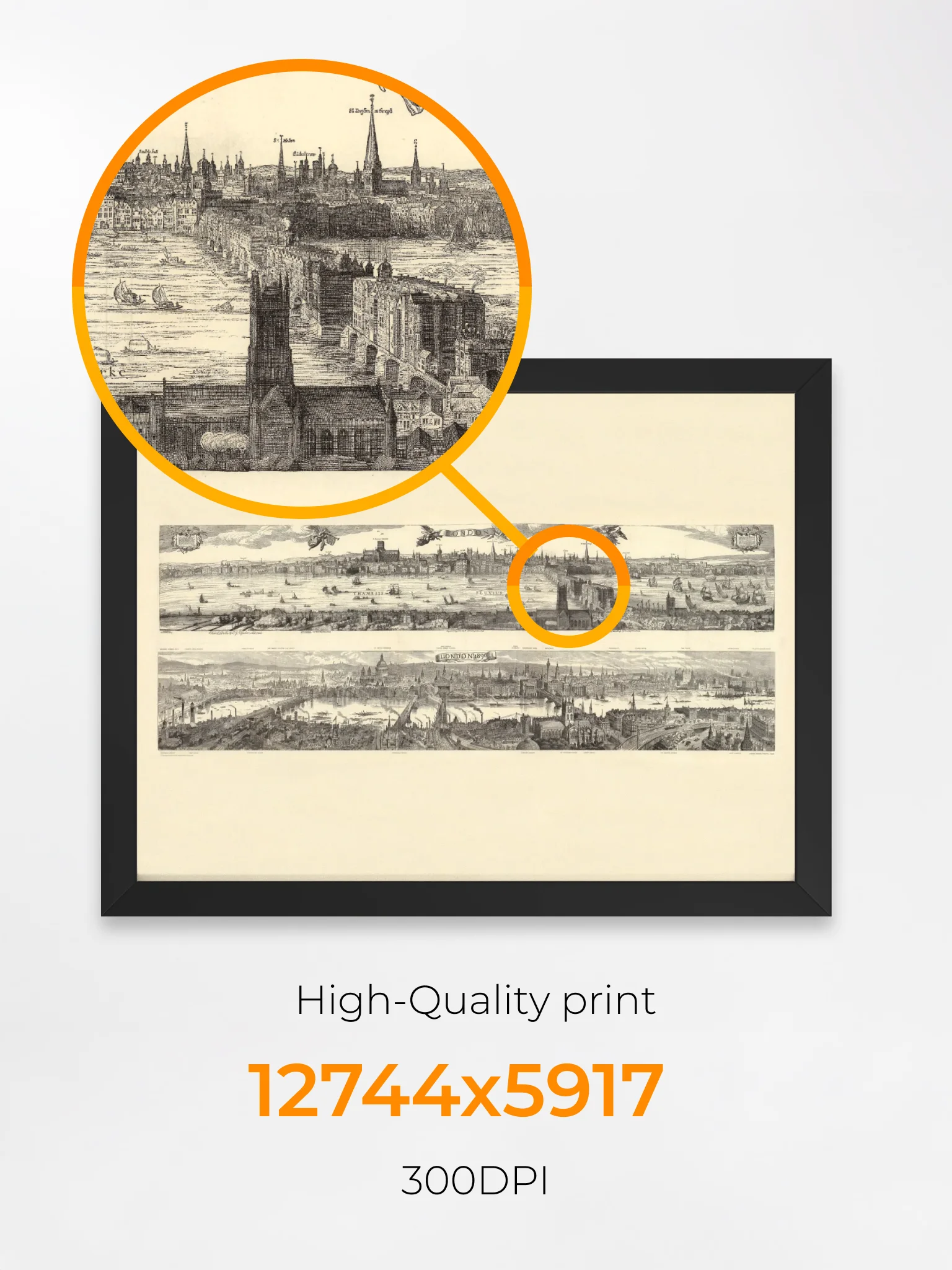 London 1616 vs. 1890 (Framed Poster Print) product image (4)
