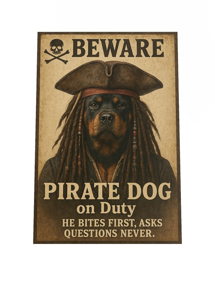 Pirate Rottweiler On Duty Poster product image (1)