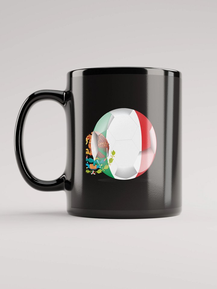 Mexico Flag Soccer Ball Black Coffee Mug (Double Sided Print) product image (2)
