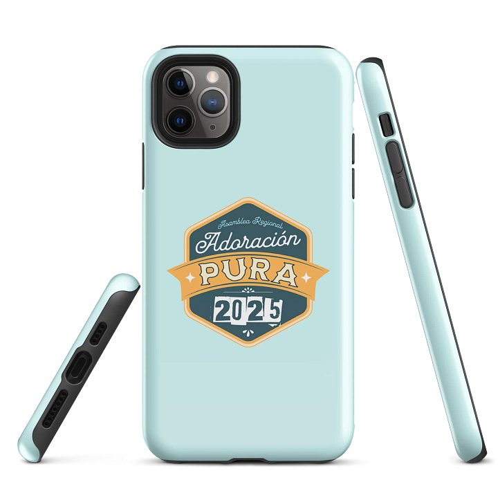 2025 "Adoración Pura" Retro Badge Pastel Blue iPhone® Tough Case product image (1)
