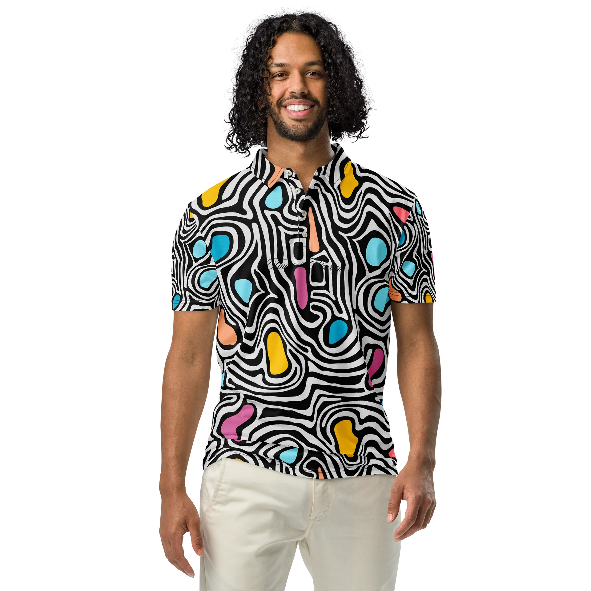 F&F Script Swirls with Color Slim Fit Polo Shirt product image (3)