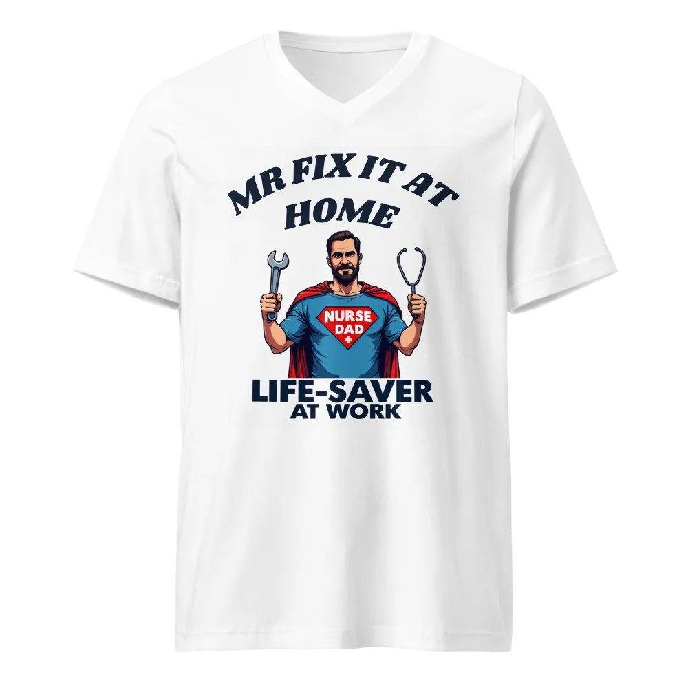 Superhero Nurse Dad V-Neck Tee product image (1)