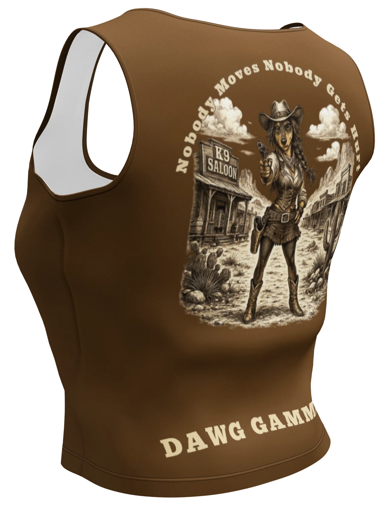 DAWG GAMMIT™ Female Doberman Brown Crop Top Nobody Moves product image (3)