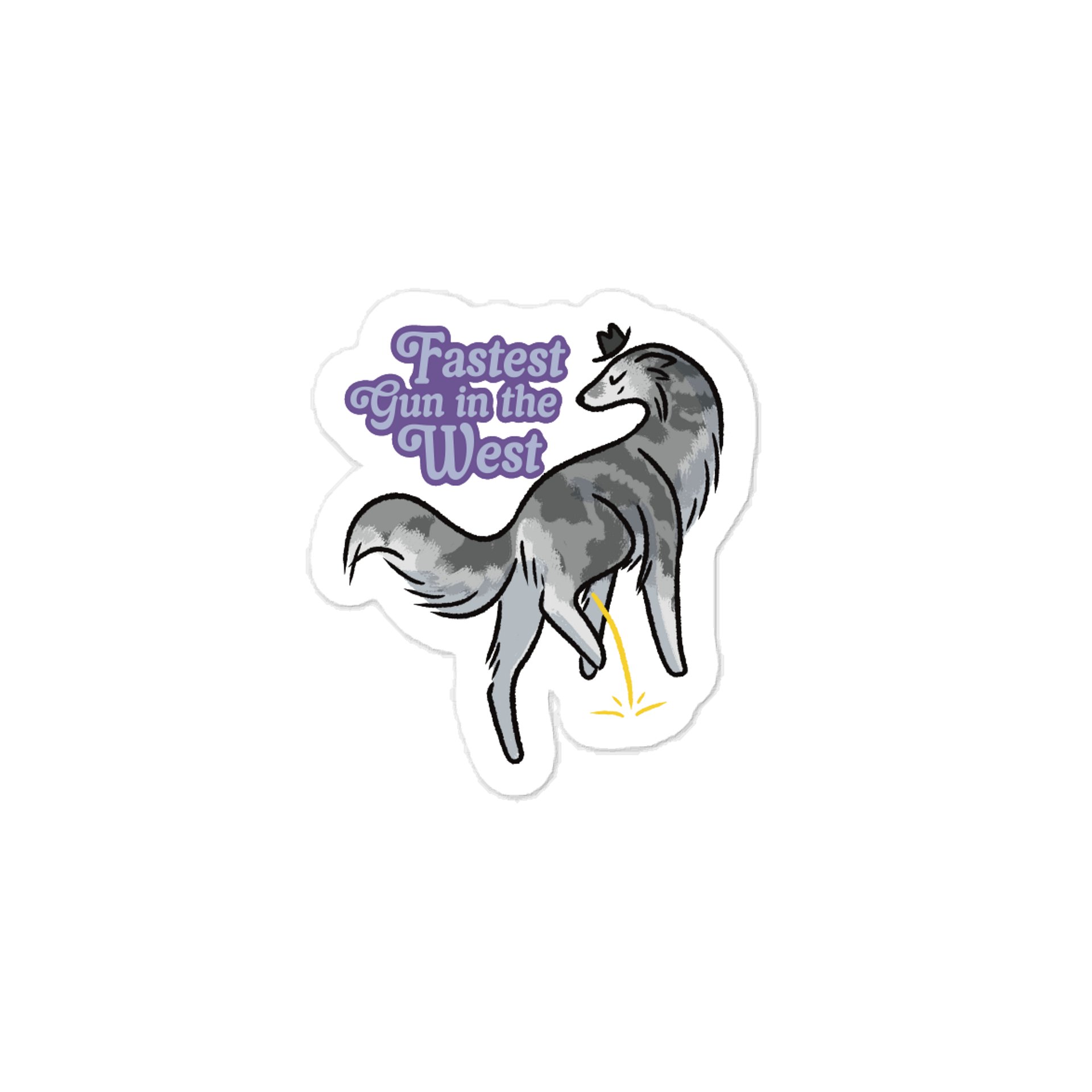 Fastest Gun in the West - Silver Brindle - Kiss-Cut Vinyl Sticker product image (1)
