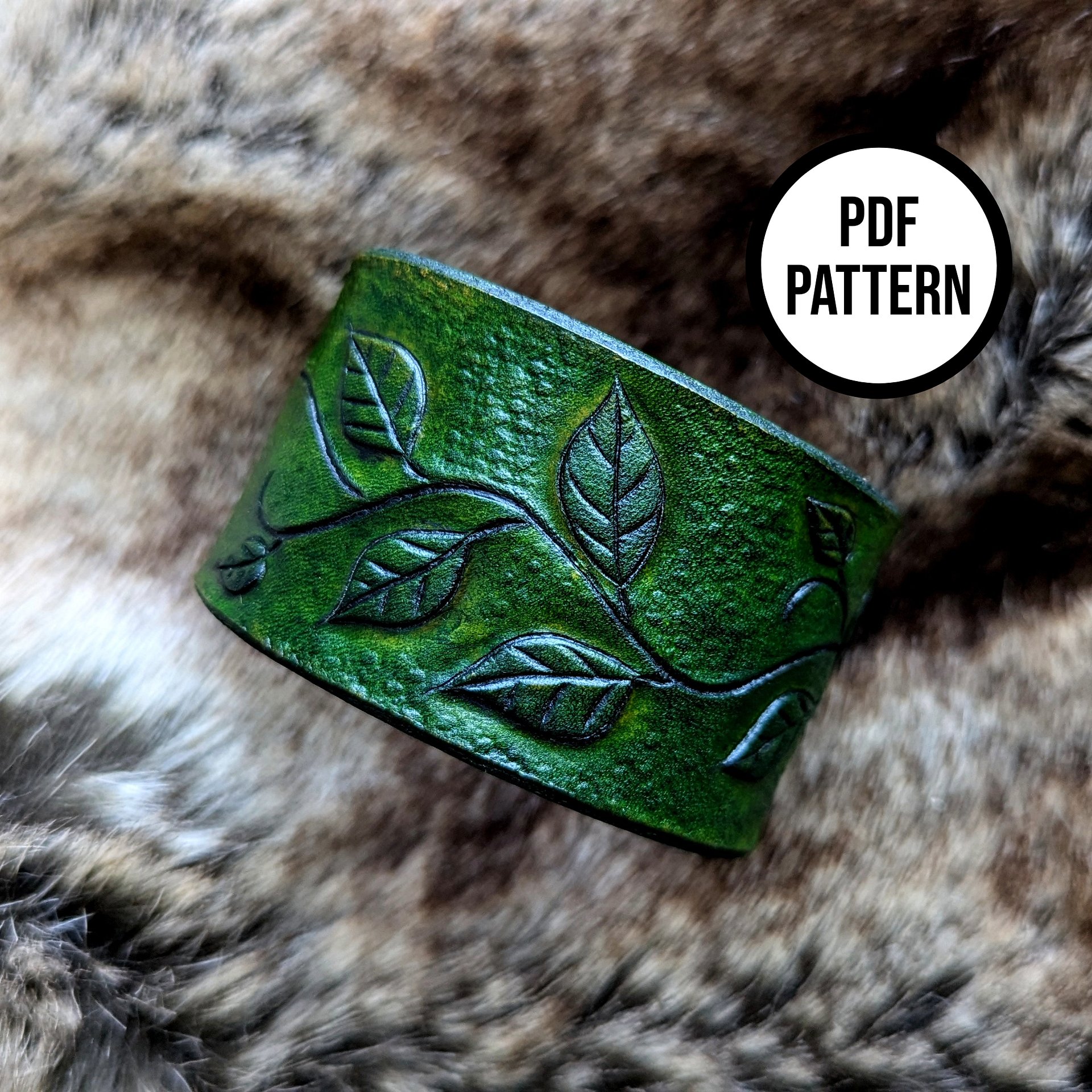 Vines Leather Cuff Pattern - PDF Pattern for Leatherwork product image (1)