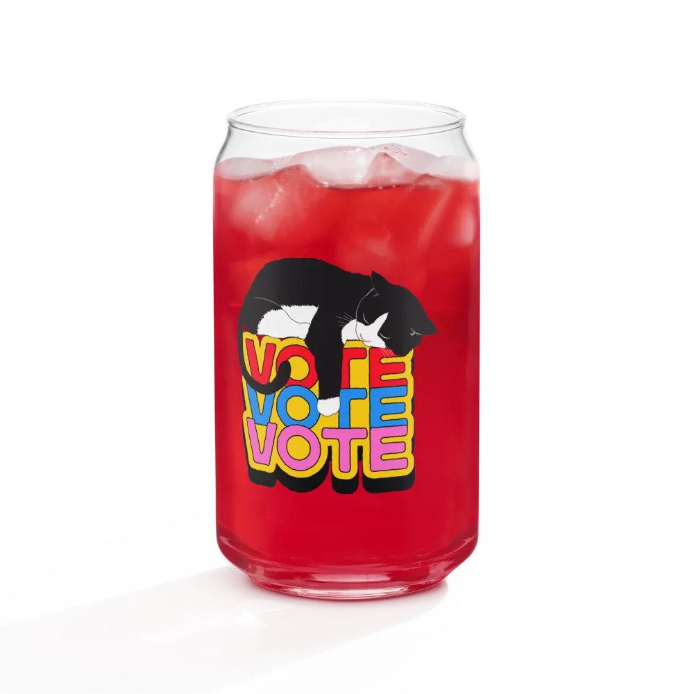 Slumbering Cat Vote Can-Shaped Glass product image (6)