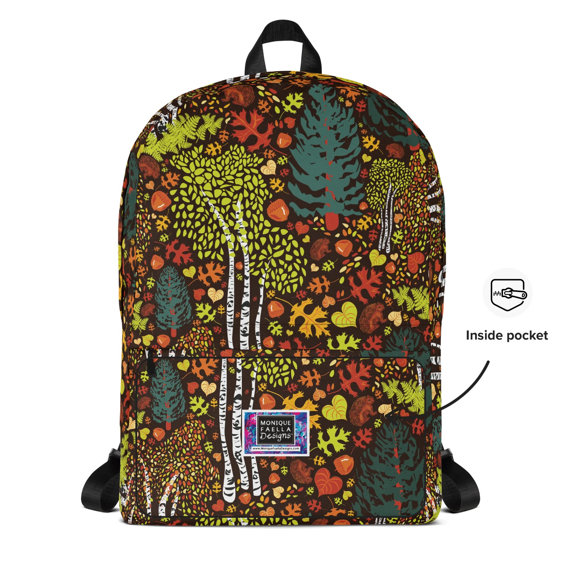 Cabincore Birch Squirrels & Acorns Backpack | Woodland Whimsy with Artful Utility 🎒 | by Monique Faella Designs™ product image (5)