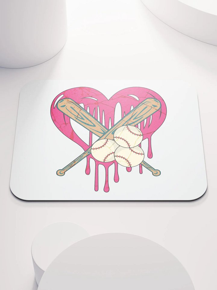 Heart Baseball Mouse Pad product image (2)