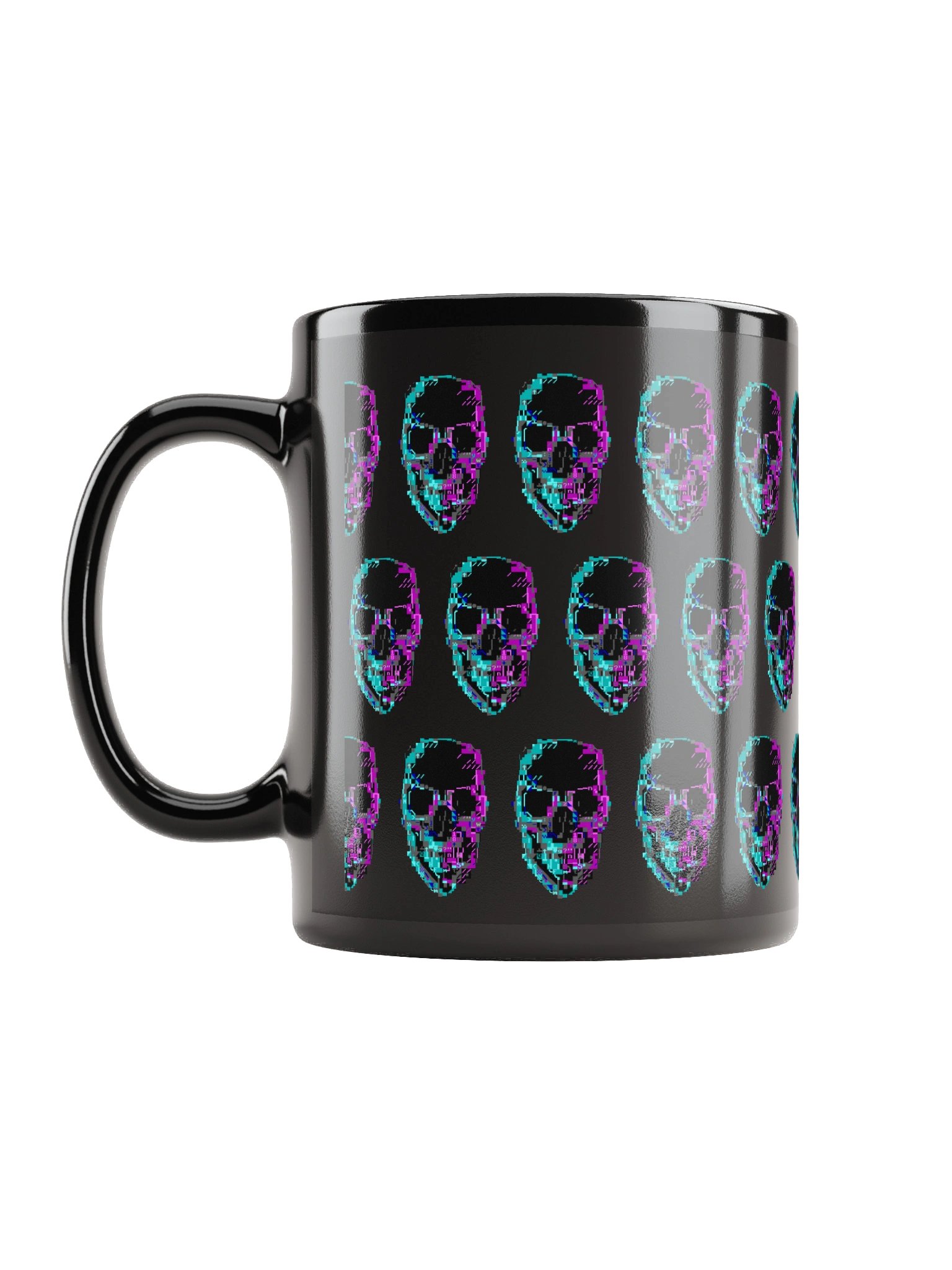 Cyberpunk ASCII Glitch Skull Mug product image (12)
