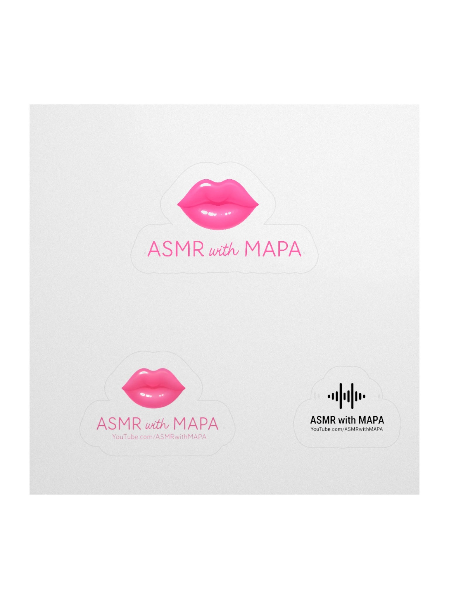 ASMR with MAPA Kiss-Cut Sticker Sheet – Lips & Soundwave Designs with YouTube URL product image (1)