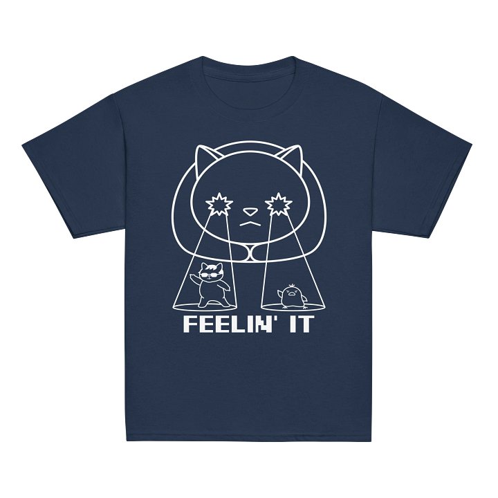 Goromi the Cat in Wig (Surreally Spotlighted Dancing) - Unisex Youth Heavyweight T-shirt product image (2)