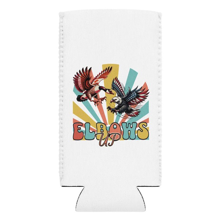 Elbows Up Canadian Goose Vs American Eagle Patriotic Can Cooler product image (2)
