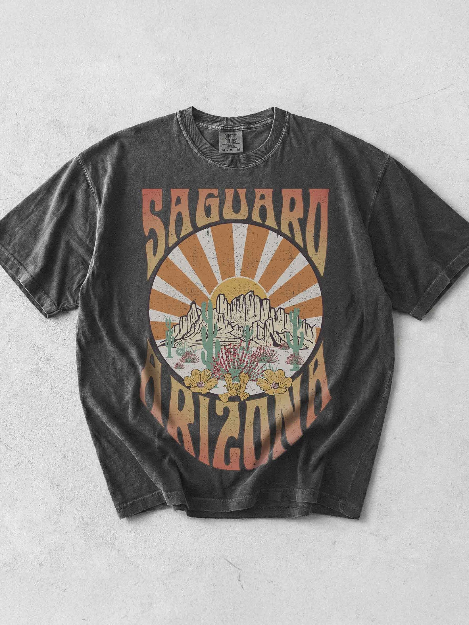 Saguaro Arizona Desert Shirt – Retro Southwest Cactus Landscape Vintage Graphic Tee product image (1)