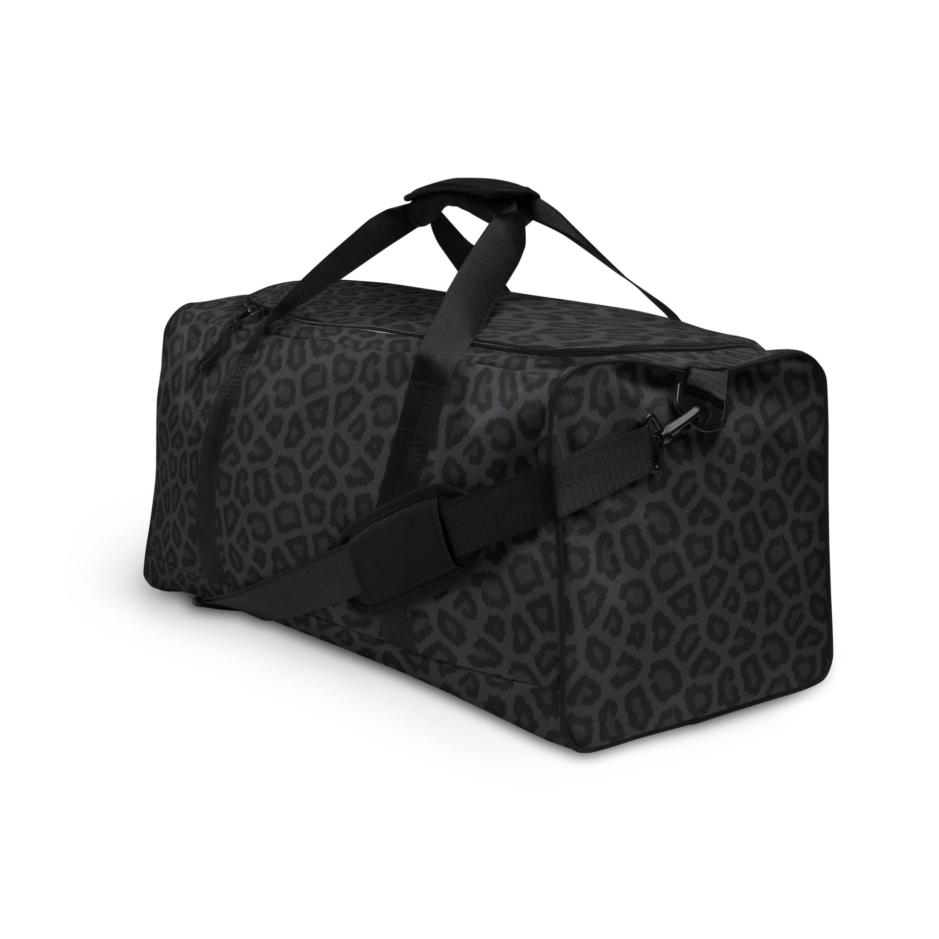 Trendy Bold Black Leopard Print Duffel Bag product image (3)