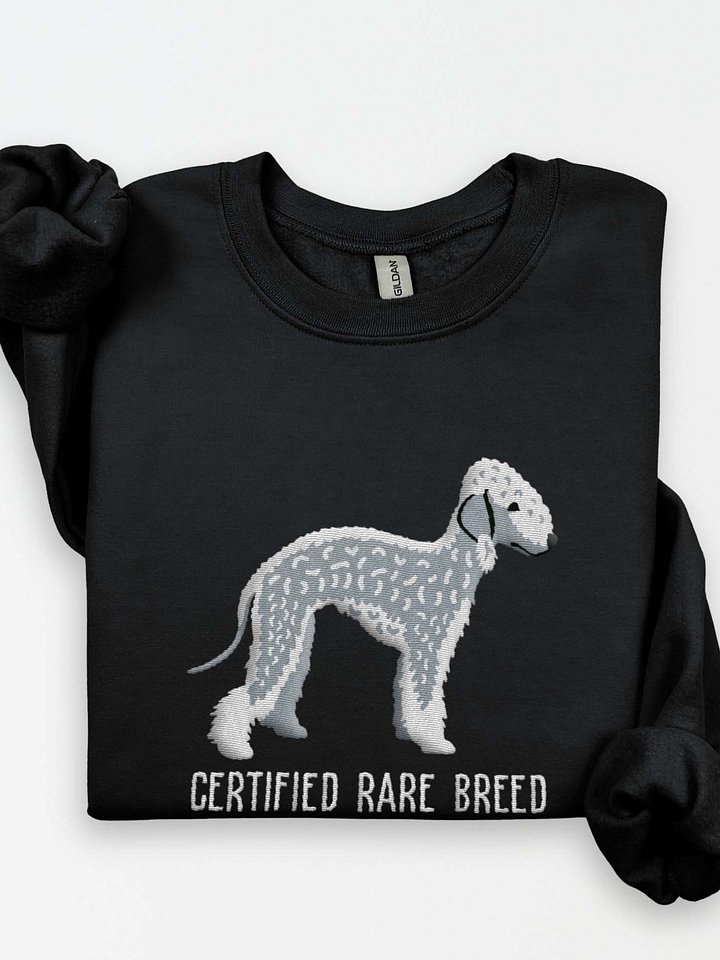 Certified Rare Breed Sweatshirt (Embroidered) of a Bedlington Terrier(Blue) product image (1)