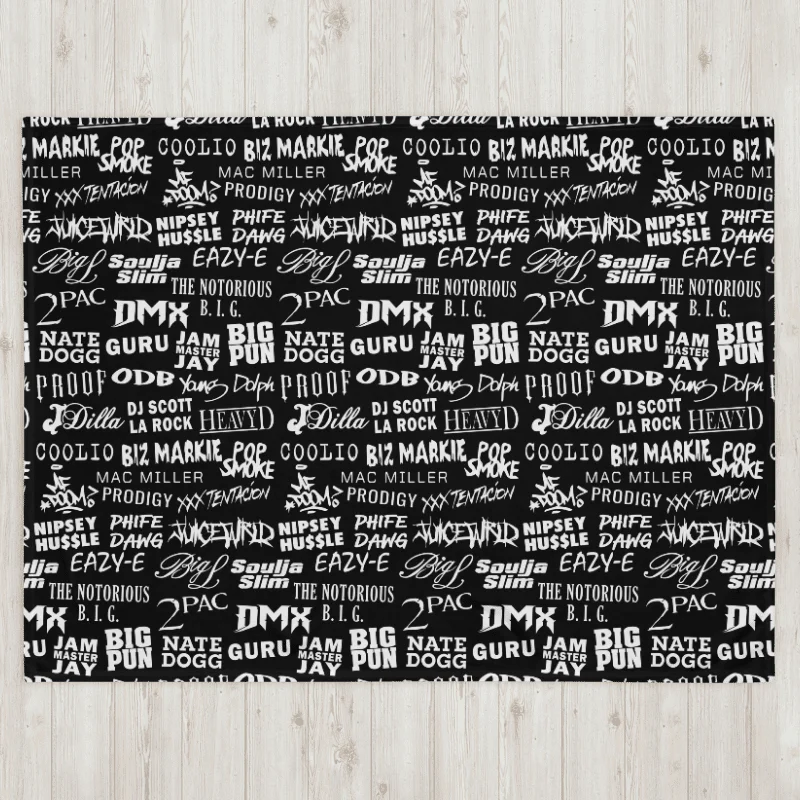 Never Forget - Hip-Hop Artists - BLACK - Throw Blanket product image (4)