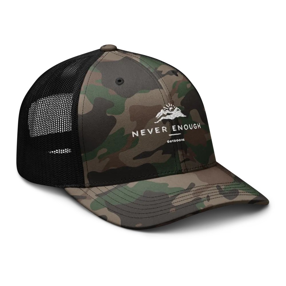 Never Enough Logo Trucker Camo Hat product image (6)