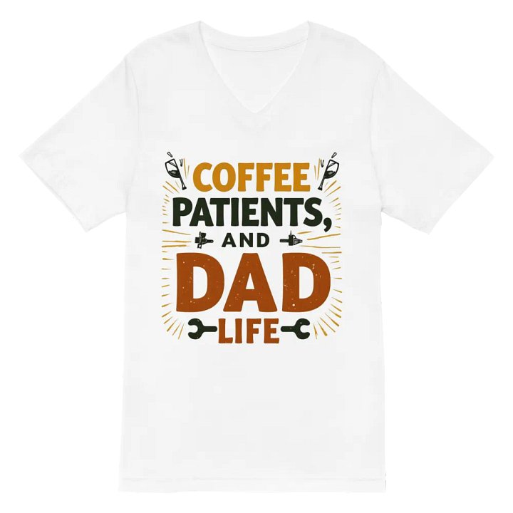 coffee, patients, and Dad Life V-Neck Tee product image (2)
