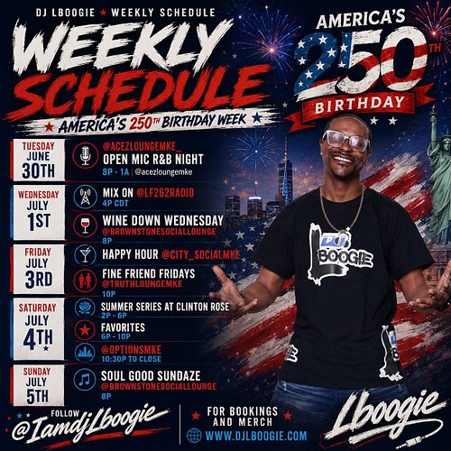 The Heat Is On and Up let’s go summer here’s this weeks lineup see ya outside! Be Safe!

Weekly schedule 
Tuesday June 30th -...