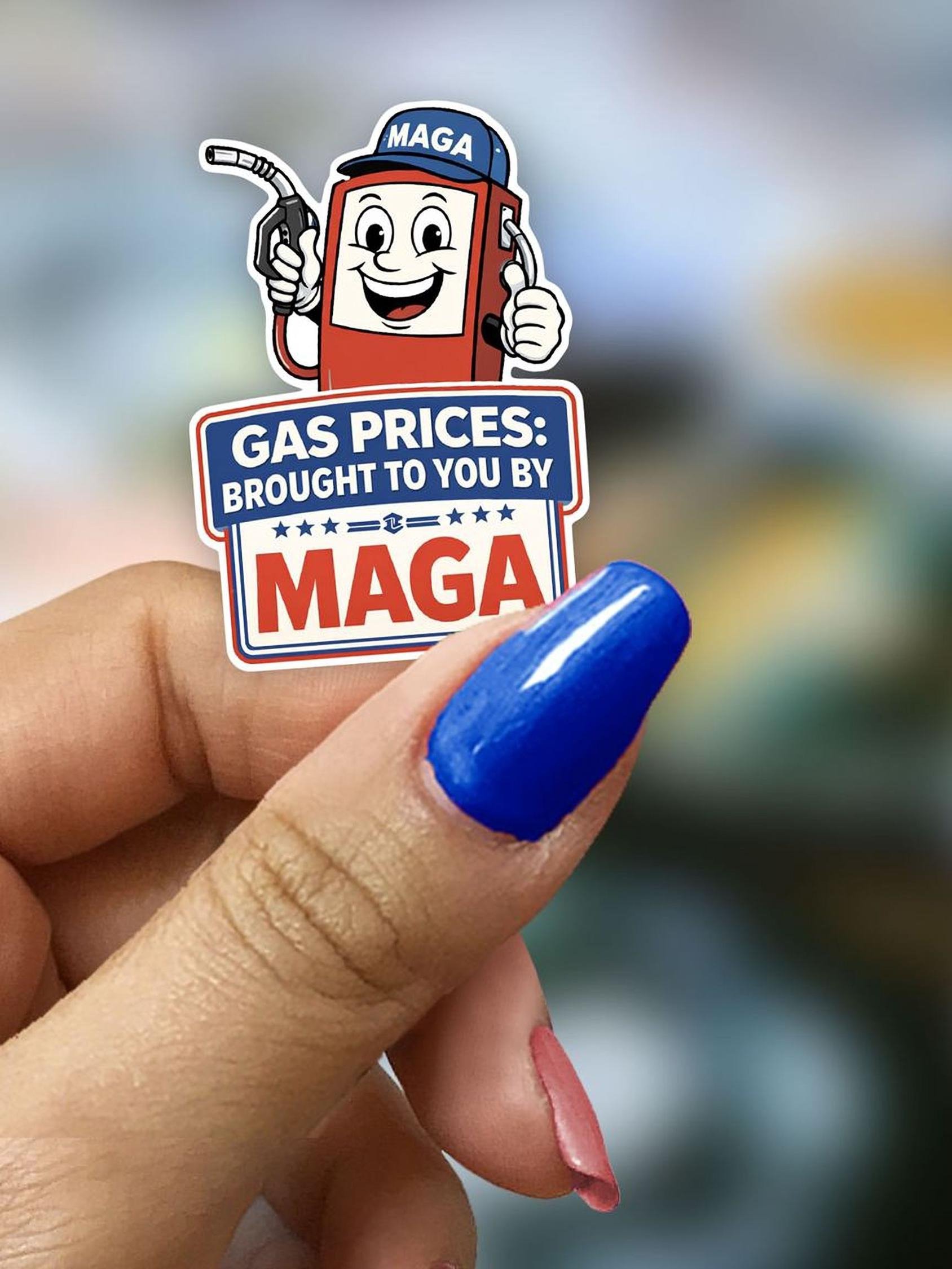 Gas Prices Brought To You By MAGA Stickers, Funny Gas Pump Stickers, Bulk Packs 25 to 1000 product image (2)