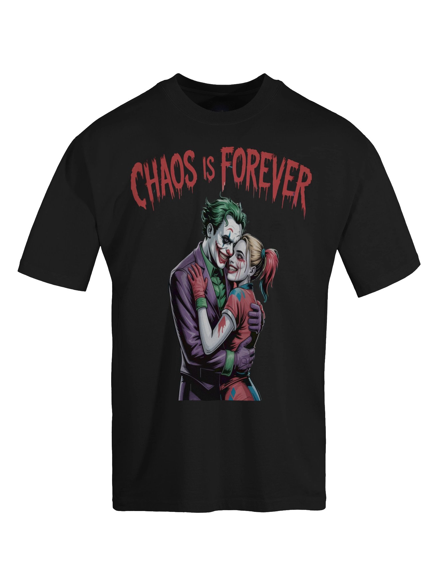 Joker & Harley Quinn 'Chaos is Forever' Oversized Faded T-Shirt product image (1)