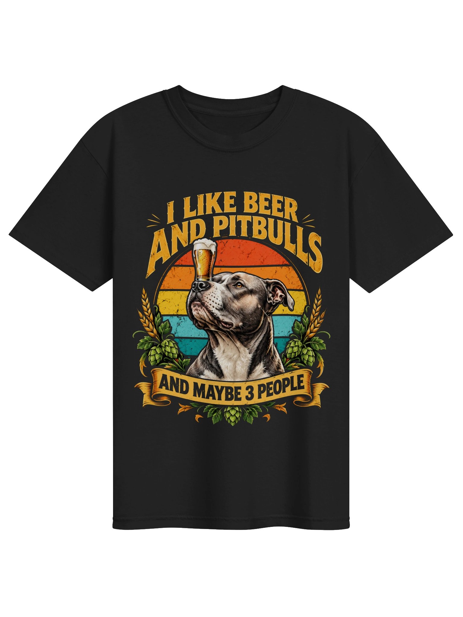 I Like Beer and Pitbulls Funny Dog Lover Vintage Graphic product image (1)