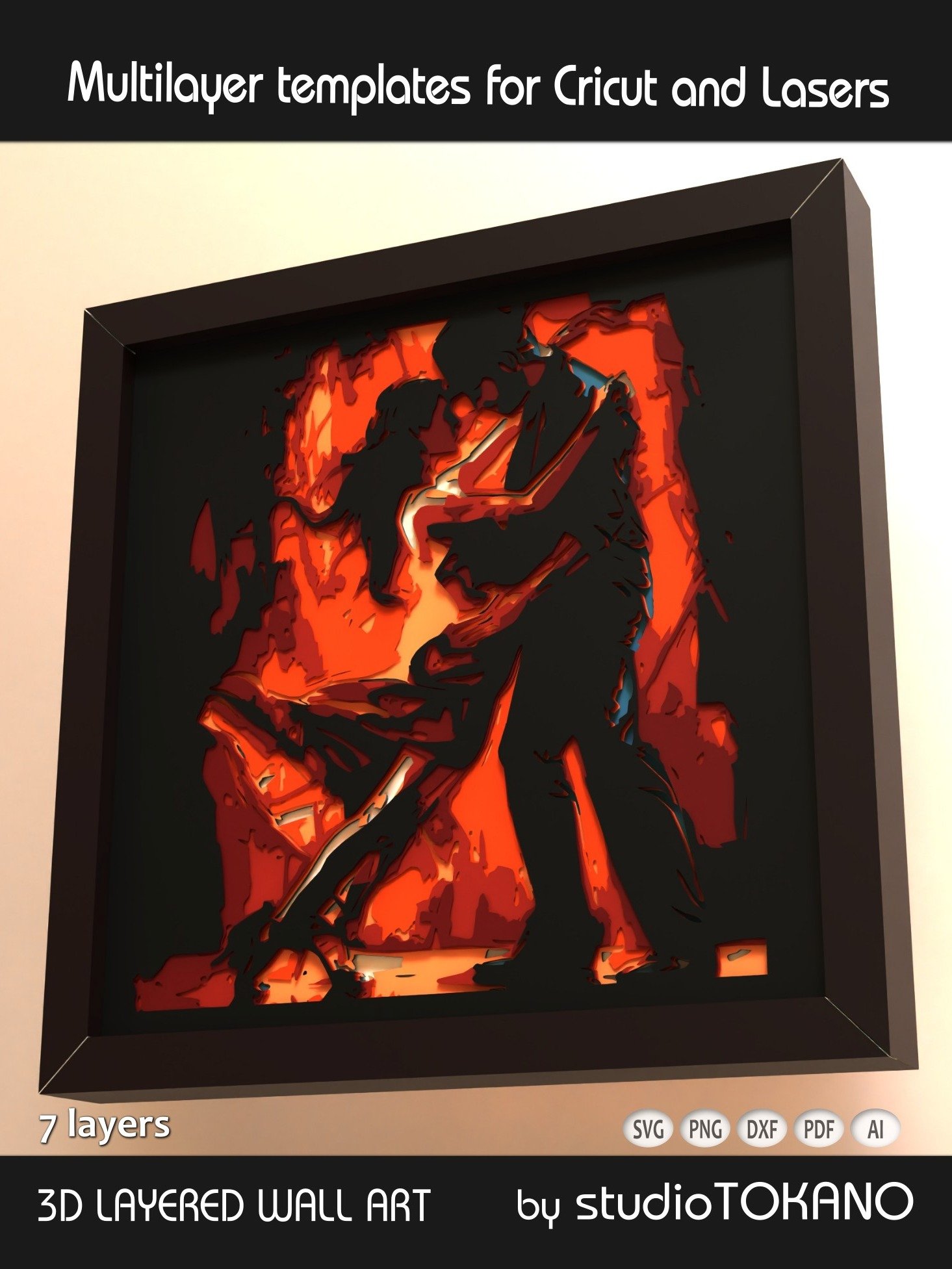 Tango Couple Layered Cut File product image (5)