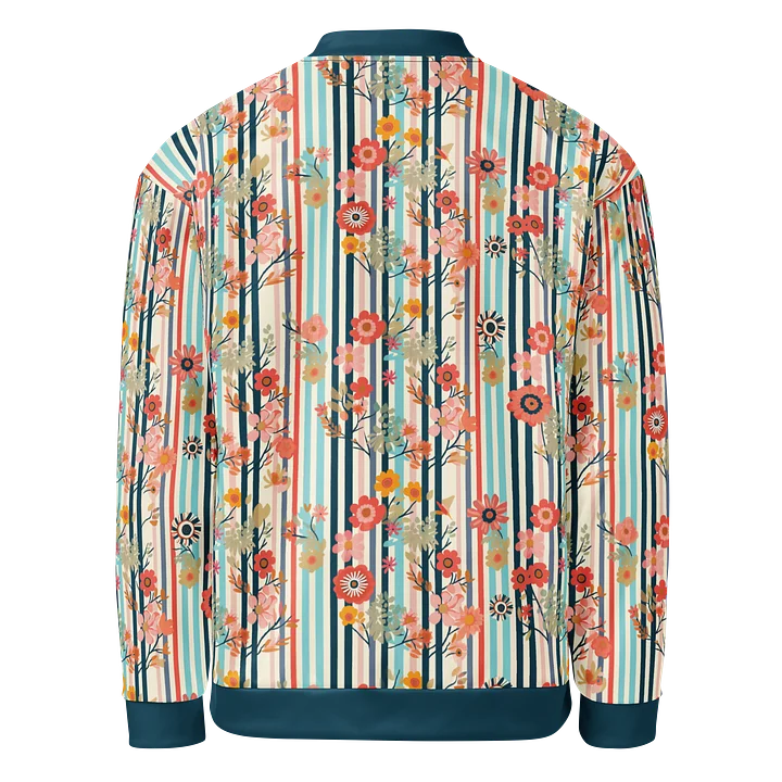 Eclectic Floral Stripe Bomber Jacket product image (2)