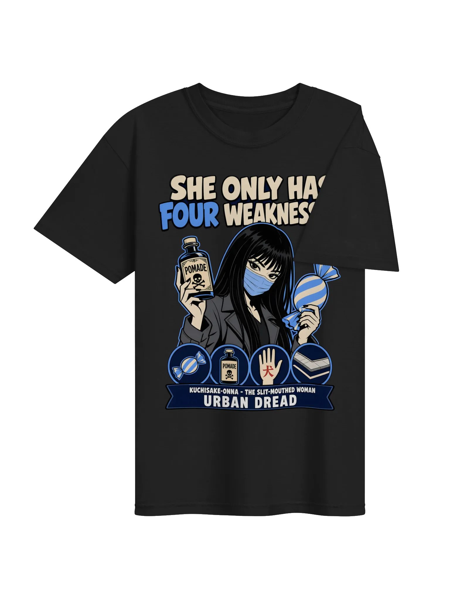 She Only Has Four Weaknesses — Kuchisake-Onna T-Shirt product image (3)