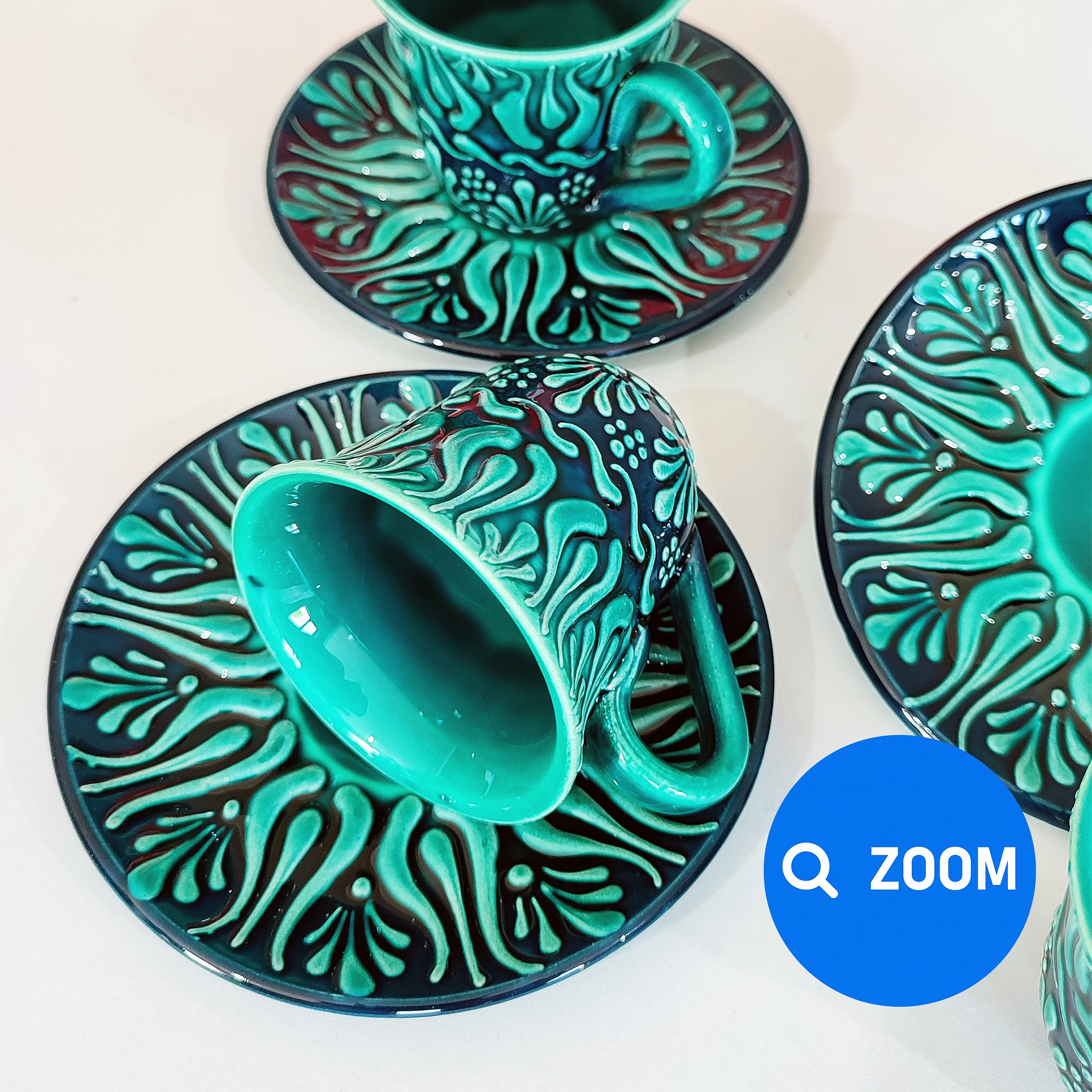 Ceramic tea set (6 items) — handmade pottery, handmade ceramic, Turkish ceramic product image (2)