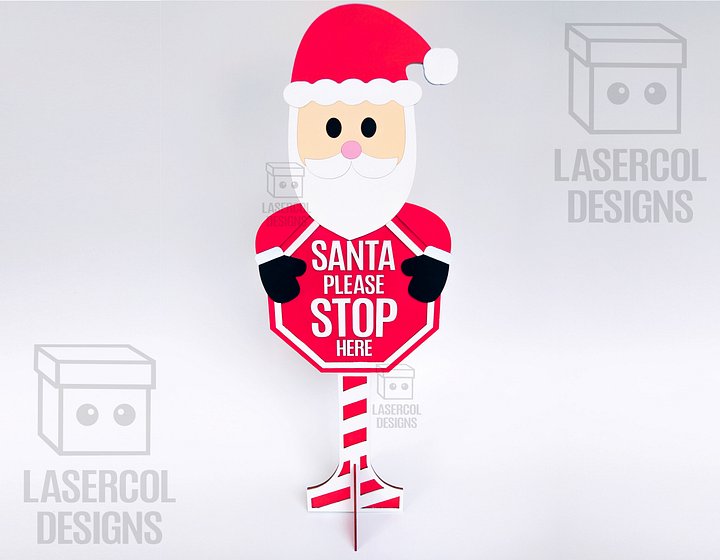 Santa Please Stop Here Signs Bundle - Laser Cut Files product image (2)