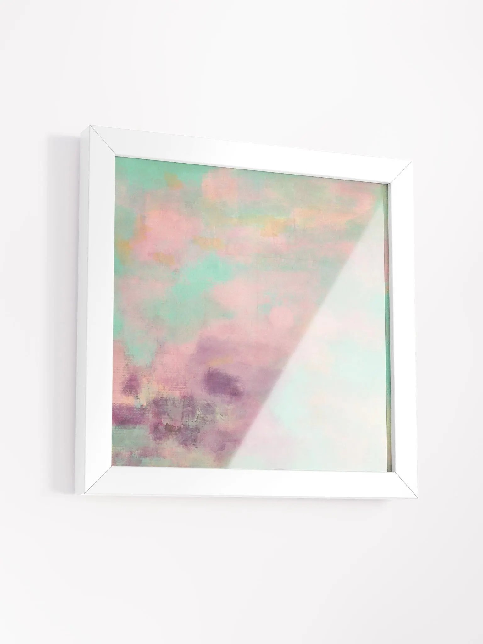 Modern abstract lilac, pale pink and teal green print product image (44)