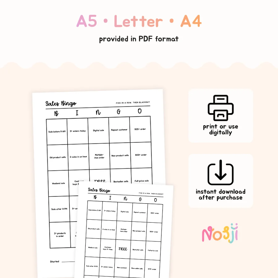 Sales Bingo Printable Sales Challenge product image (2)