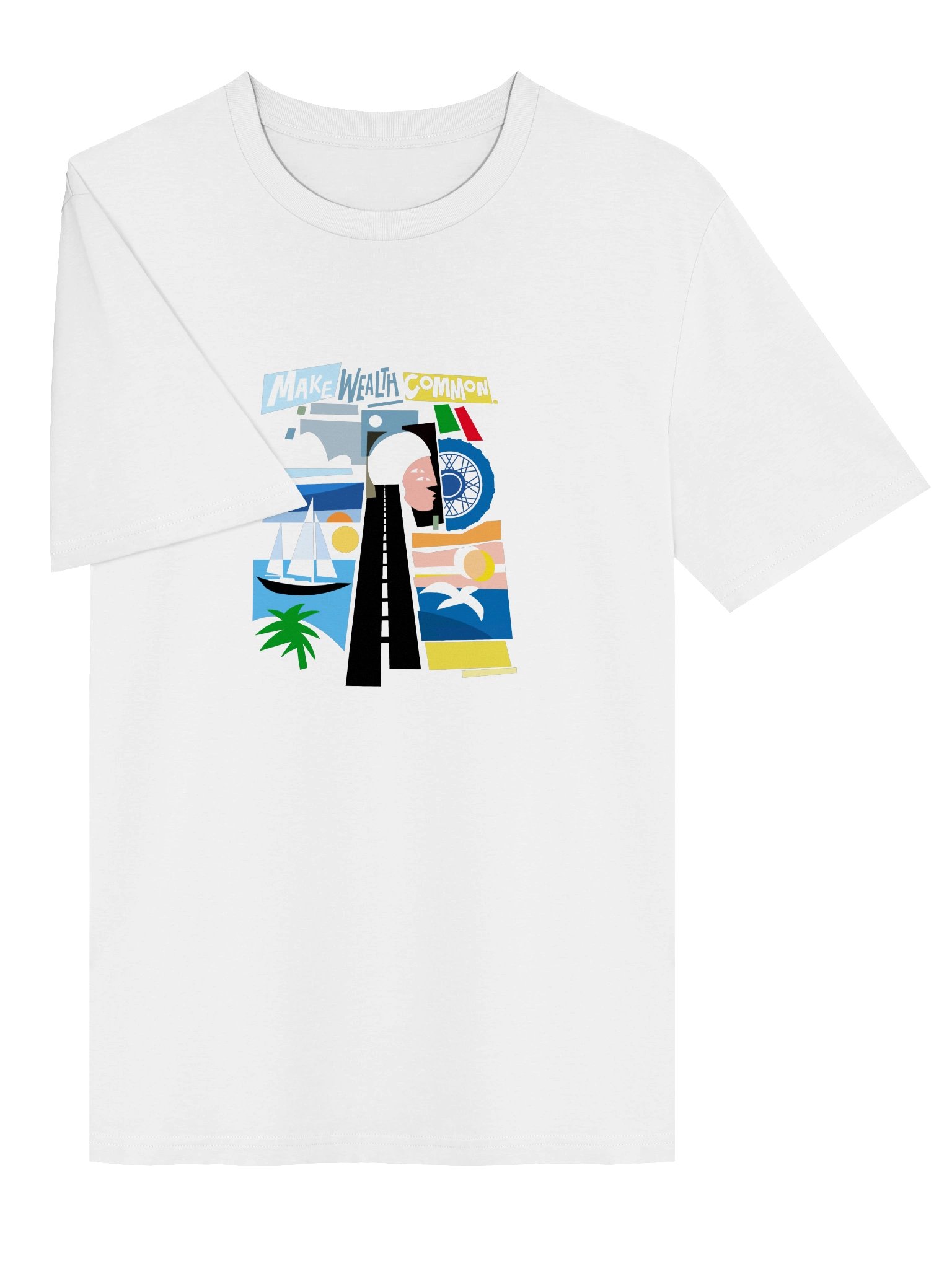 WHITE: Unisex Organic Ribbed Neck T-Shirt product image (3)