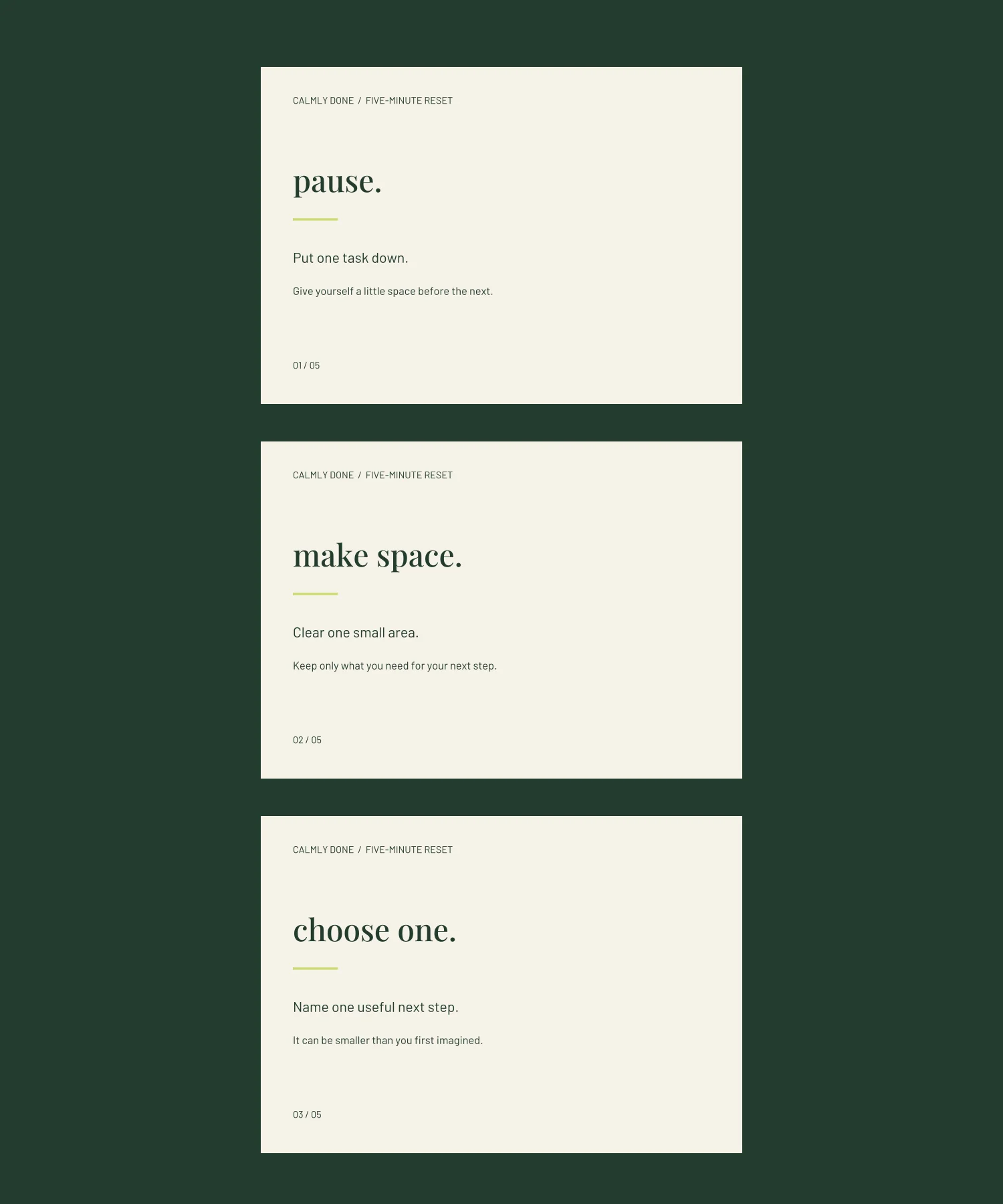 Five-Minute Reset Cards — Printable product image (1)