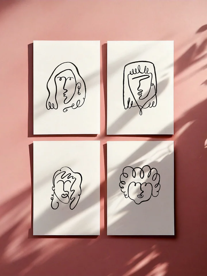 Line Girls - Set of 4 - 5x7 Giclée Fine Art Prints product image (1)