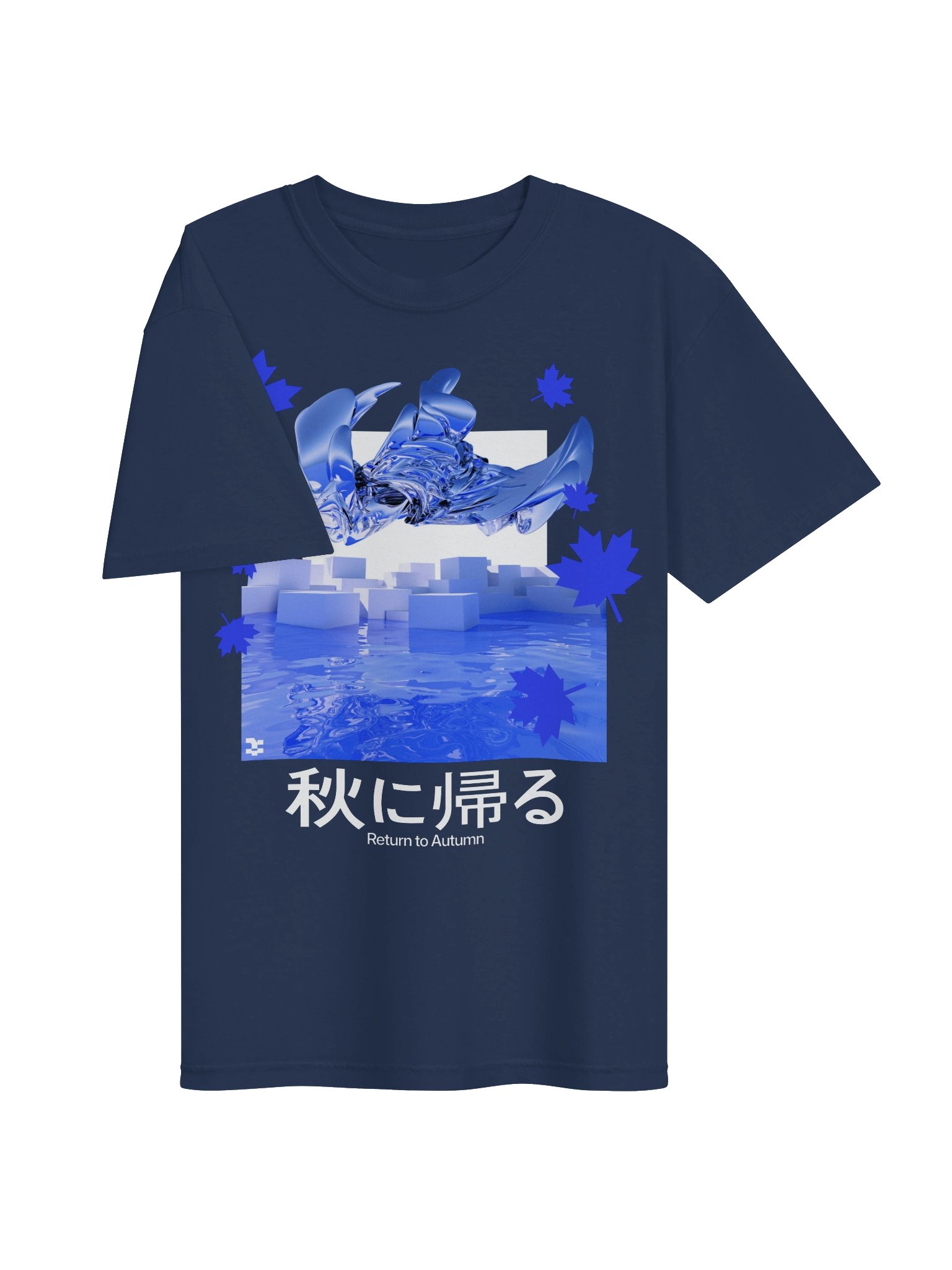 秋に帰る Return to Autumn T-Shirt (Blue Edition) product image (3)