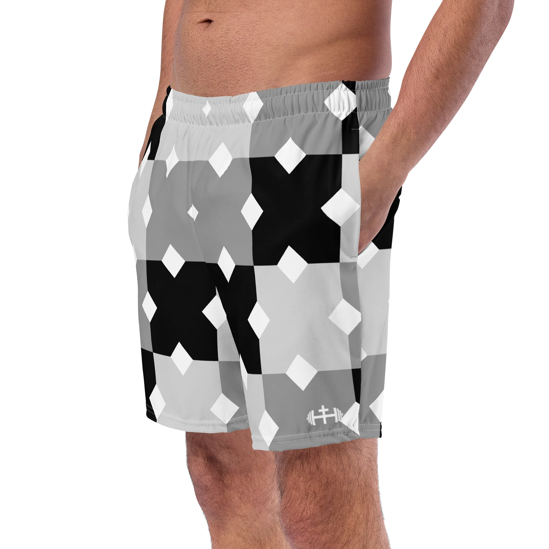 His House Mens Swimsuit - Monochrome Mosaic product image (2)