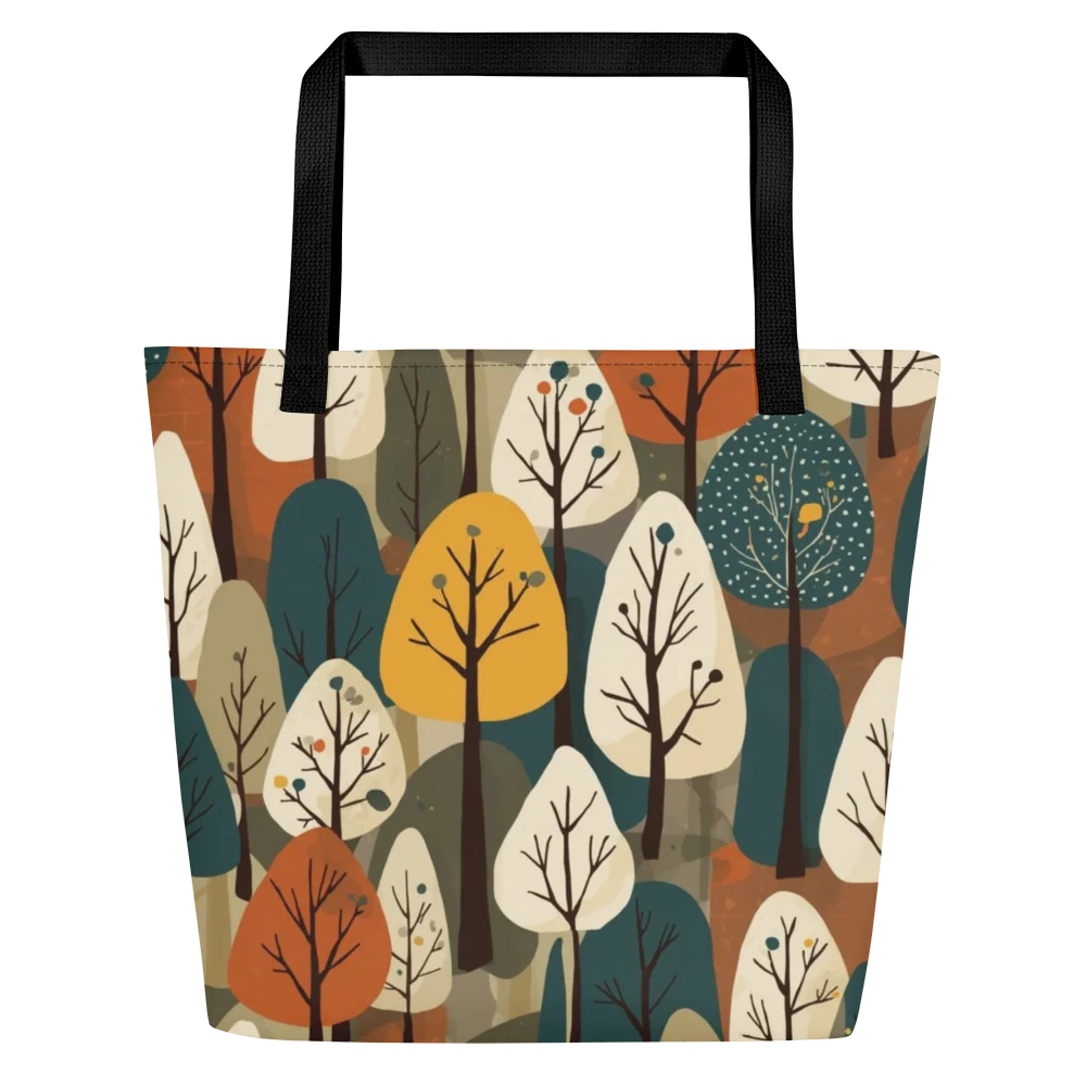 Colorful Tree Pattern Large Tote Bag product image (1)