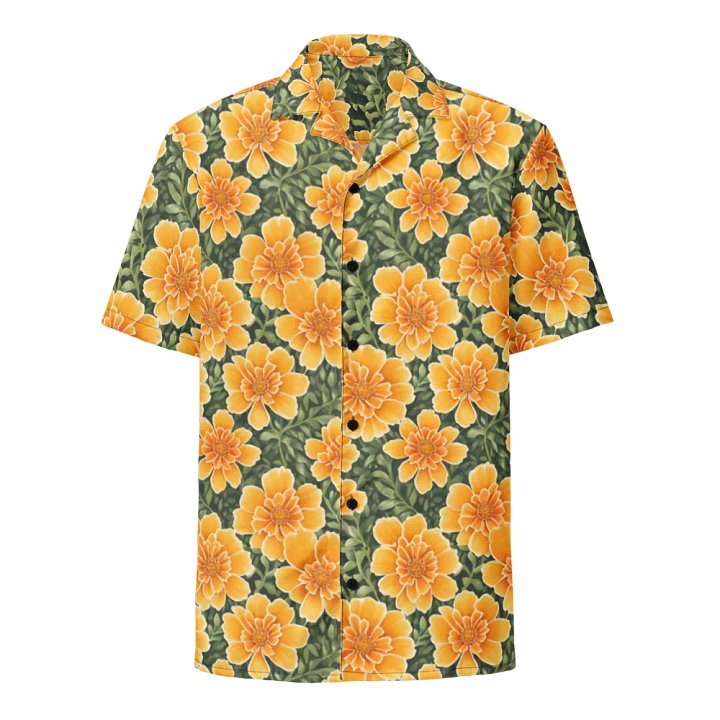 Floral Pattern Marigold Flowers Hawaiian Shirt product image (1)