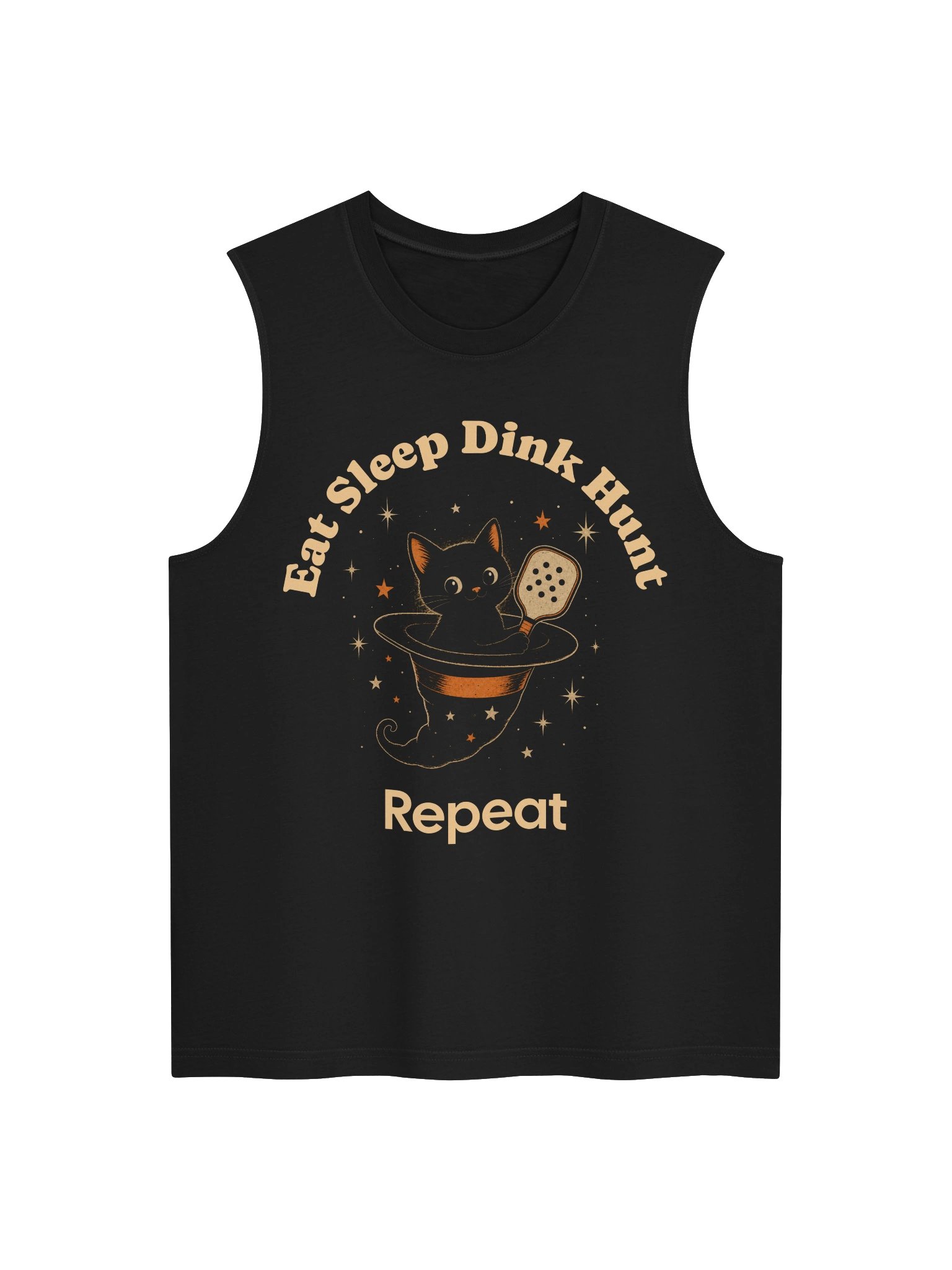 Eat Sleep Dink Hunt Repeat Halloween Pickleball Tank Top Cat Gift product image (3)
