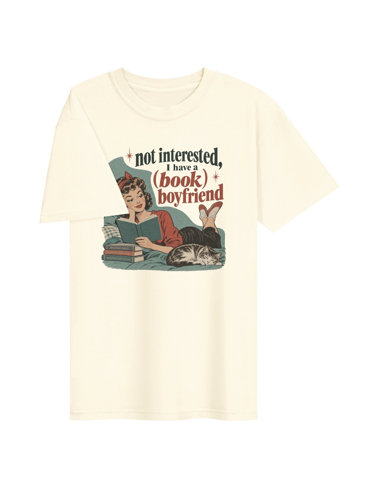 Book Boyfriend Shirt, Retro Pin-Up Reader Tee, Comfort Colors Bookish Shirt for Romance and Fantasy Book Lovers product image (21)
