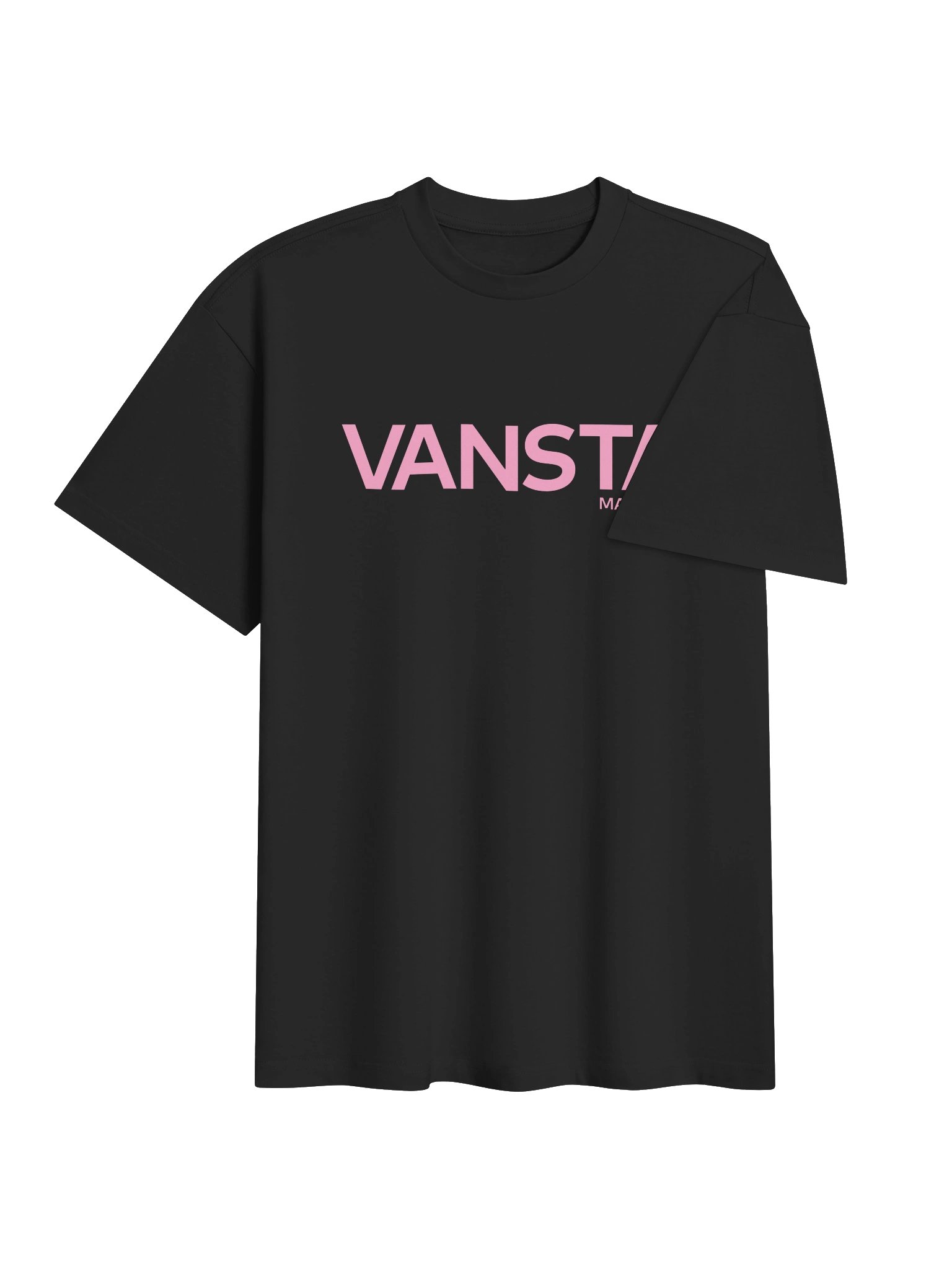 VANSTA Heavyweight Box Tee · Black w/ Pink Logo product image (4)