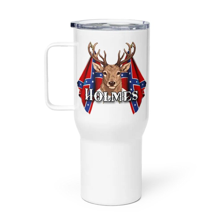 "Holmes" Rebel Redneck Deer - Travel Mug w/ Handle product image (1)