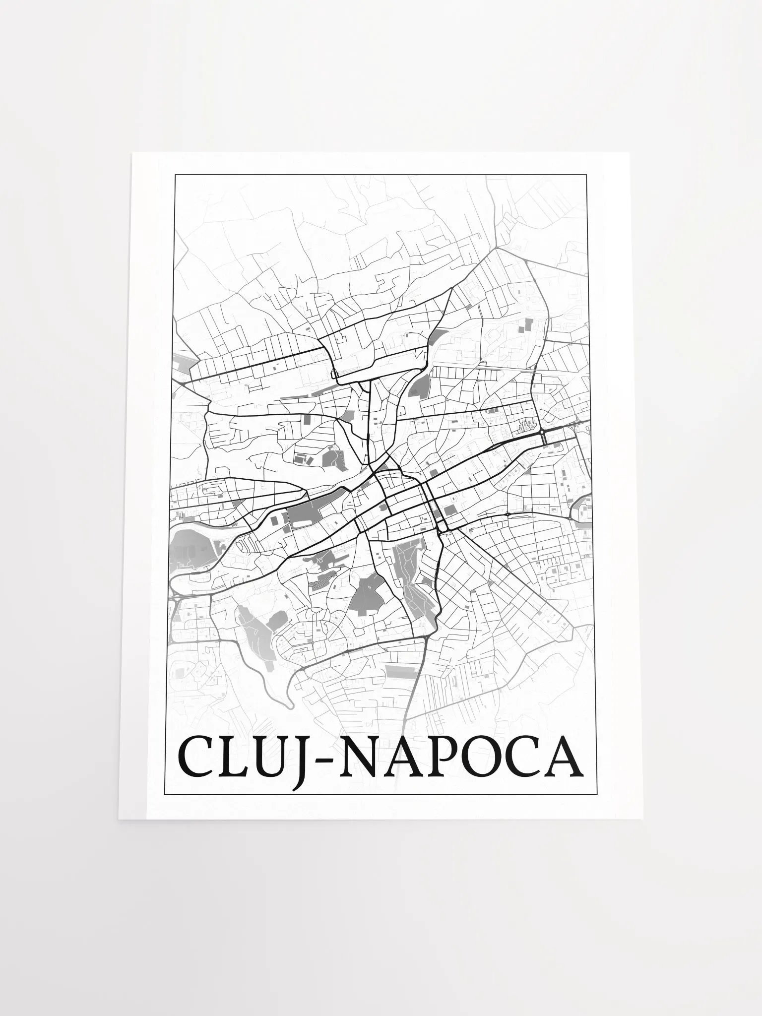 Cluj-Napoca, Romania, city map print product image (19)