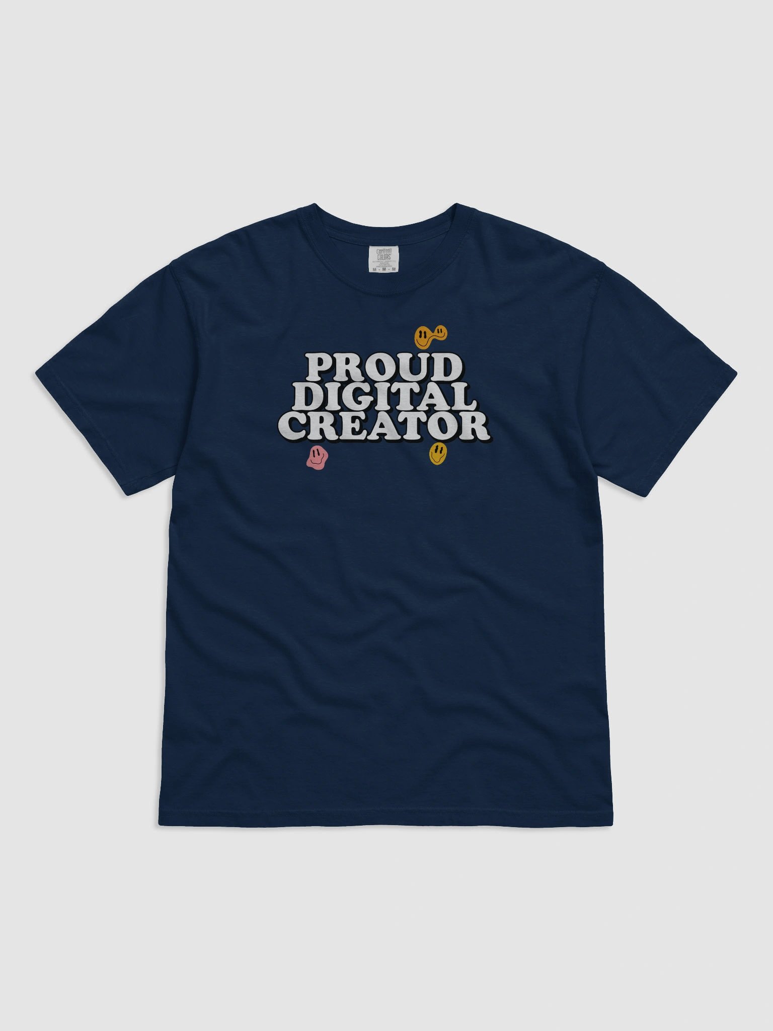 Proud Digital Creator Faces Navy Blue T-Shirt product image (1)